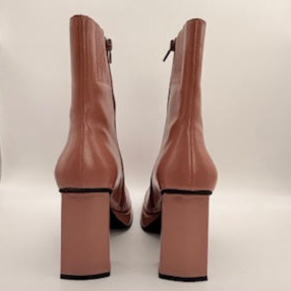 Jeffrey Campbell Square Toe Block Heel Boots – Blush Pink, Size 8 - Picture 2 of 15